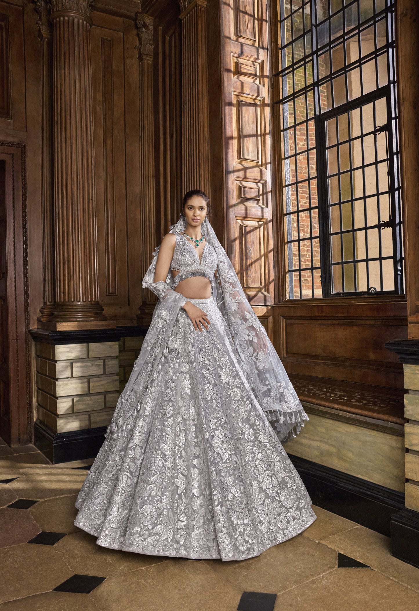 Metallic Silver designer Lehenga Set